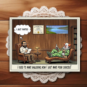Psychiater-Praxis Humor Cartoon-Postkarte Postkarte