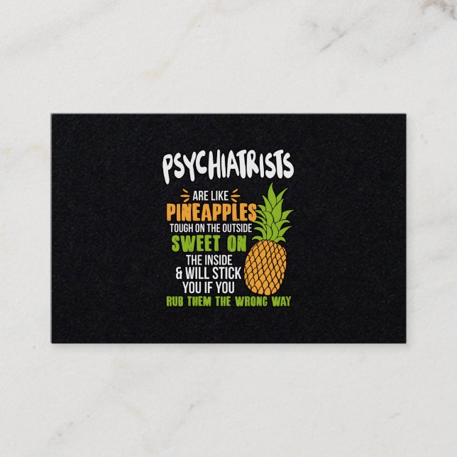 Psychiater sind wie Ananas. Visitenkarte (Vorderseite)
