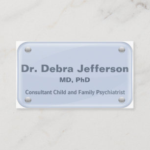 Psychiater - Therapeut - GlasNamensschildeffekt Visitenkarte