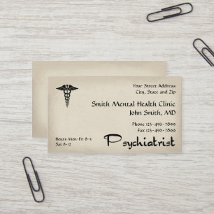 Psychiater Visitenkarte für psychische Gesundheit