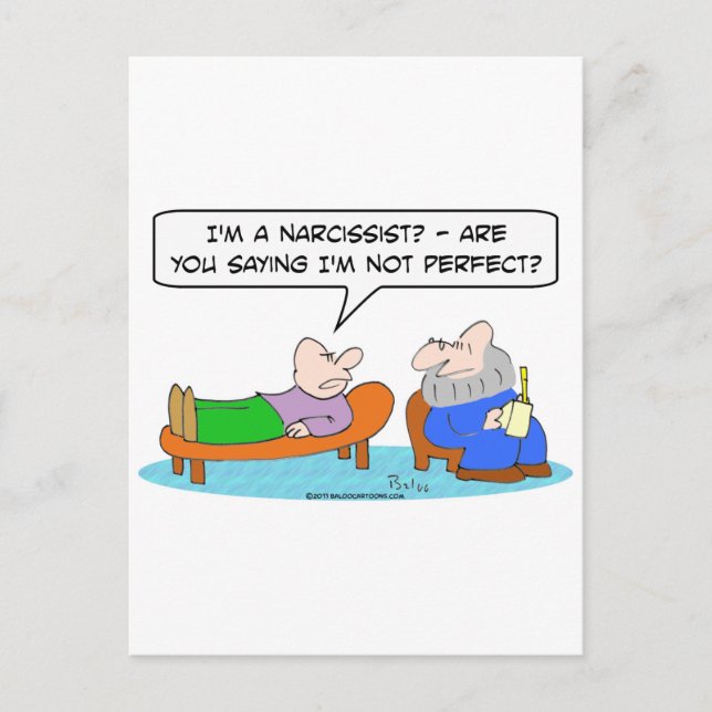 Psychiaternarzisstin nicht perfekt postkarte (Vorderseite)