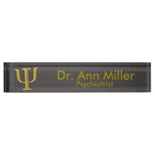 Psychiatersschreibtischnummernschild Namensplakette