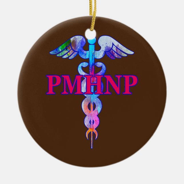 Psychiatric Nurse Practitioner PMHNP Caduceus Keramik Ornament (Vorne)