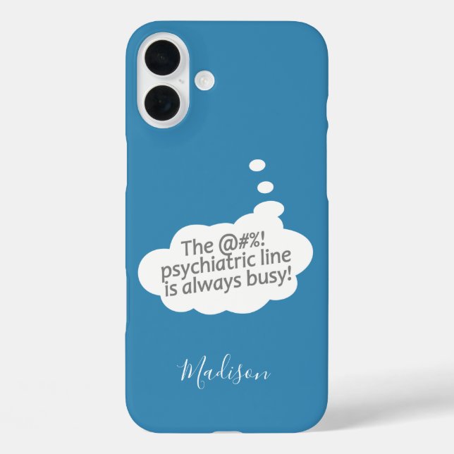 Psychiatrische individuelle Name- und Farbtelefonf iPhone 16 Plus Hülle (Rückseite)