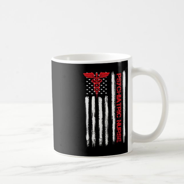 Psychiatrische Krankenschwester Amerikanische Flag Kaffeetasse (Rechts)