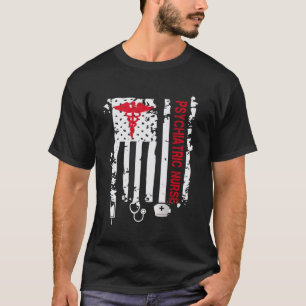 Psychiatrische Krankenschwester Amerikanische Flag T-Shirt