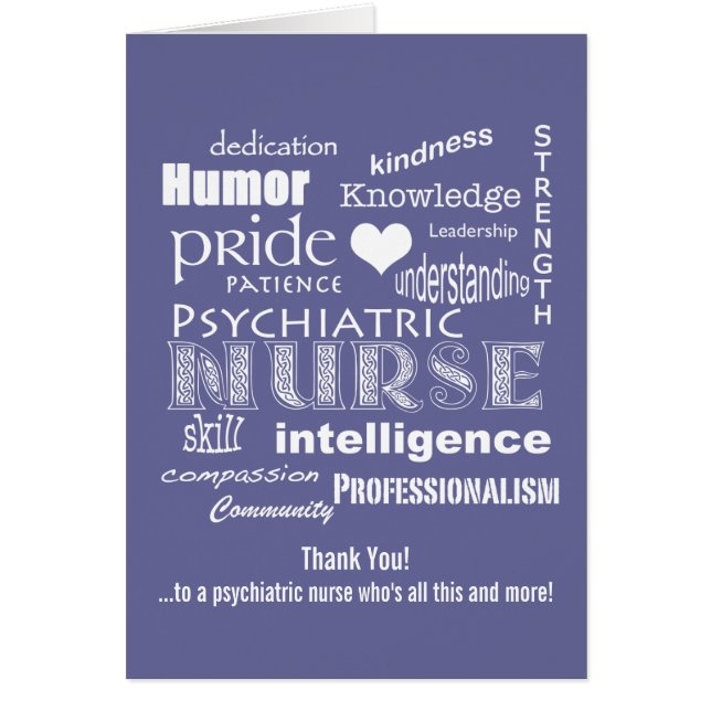 Psychiatrische Krankenschwester danken Ihnen, (Vorne)