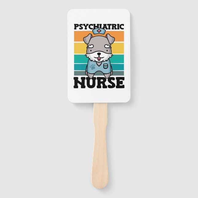 Psychiatrische Krankenschwester Hund Lover Nationa Fächer (Vorderseite)