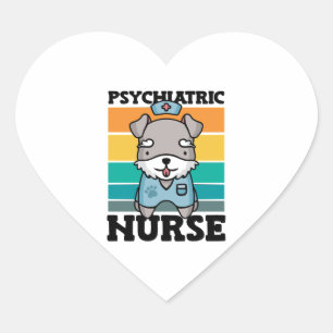 Psychiatrische Krankenschwester Hund Lover Nationa Herz-Aufkleber