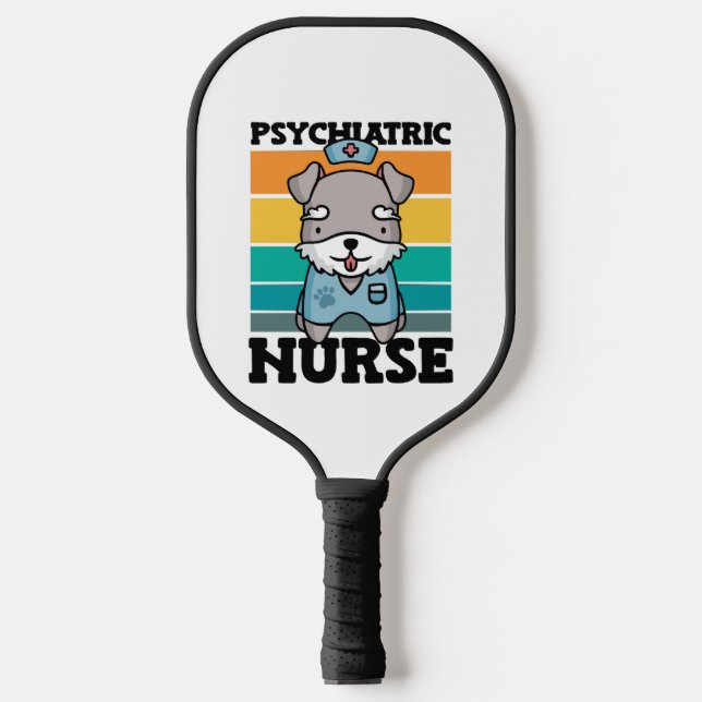 Psychiatrische Krankenschwester Hund Lover Nationa Pickleball Schläger (Vorderseite)