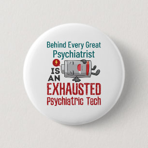 Psychiatrische Technik Psychische Psychologin Funn Button