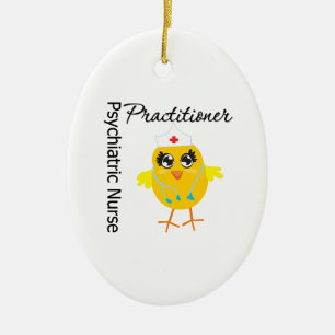 Psychiatrisches Krankenschwester-Praktiker-Küken Keramikornament