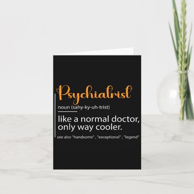 Psychiatrist Definition Psychiatry Doctor Speciali Karte (Vorderseite)