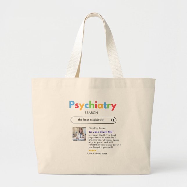 psychiatrist google search internet editable jumbo stoffbeutel (Vorne)
