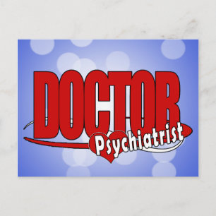 PSYCHIATRIST LOGO BIG RED DOCTOR POSTKARTE