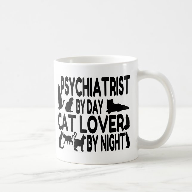Psychiatristin Cat Lover Kaffeetasse (Rechts)