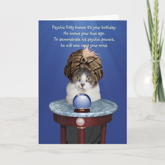 Psychic Mikie Funny Birthday Karte (Vorderseite)