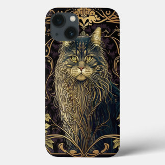 Psychique Maine Coon Cat AI coque iphone d'art