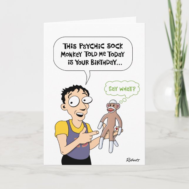 Psychische Affe Geburtstag Karte (Vorderseite)
