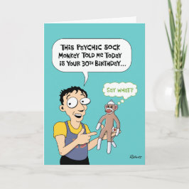 Psychische Affenkarte 30. Geburtstag Karte