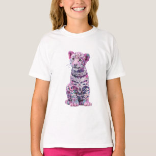 Psychische Blüten Leopard Cub Digitalkunst T-Shirt