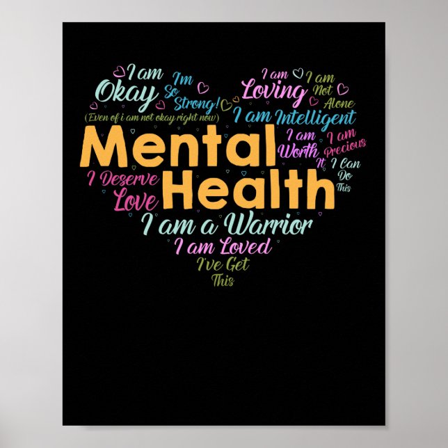 Psychische Gesundheit Bewusstsein Herzdepression Poster (Vorne)