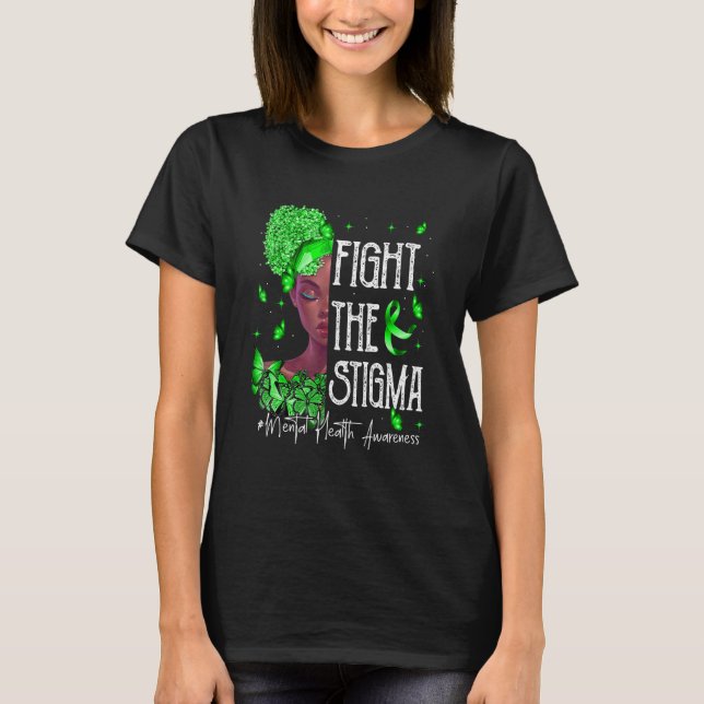 Psychische Gesundheit Bewusstsein Schwarze Frauen  T-Shirt (Vorderseite)