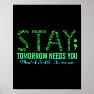 Psychische Gesundheit Bleibe Morgen braucht Aufmer Poster