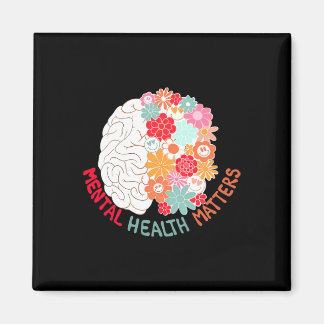 Psychische Gesundheit Blume Gehirn Selbstmordbewus Magnet