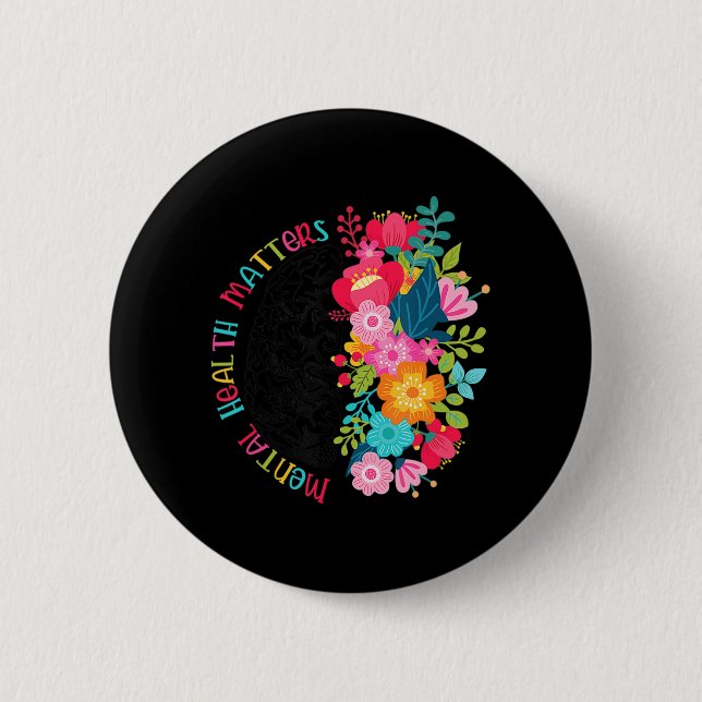 Psychische Gesundheit Blume verbreiten psychische  Button (Vorderseite)