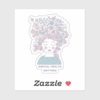 Psychische Gesundheit | Floral Woman Französisch G Aufkleber