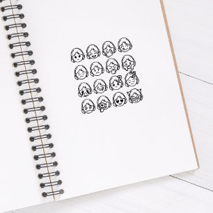 Psychische Gesundheit, Frauen Mood Emojis, Journal Gummistempel