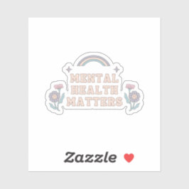 Psychische Gesundheit | Groovy Rainbow French Gray Aufkleber