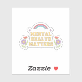 Psychische Gesundheit | Groovy Rainbow Peach Candy Aufkleber