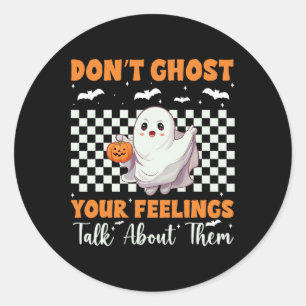 Psychische Gesundheit Halloween Gebt eure Gefühle Runder Aufkleber
