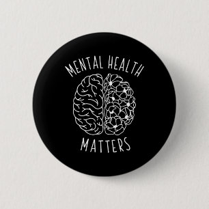 Psychische Gesundheit Matter Human Brain Graphic M Button