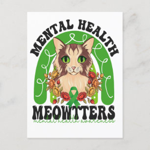 Psychische Gesundheit Meowtters Lustige Katze Rege Postkarte