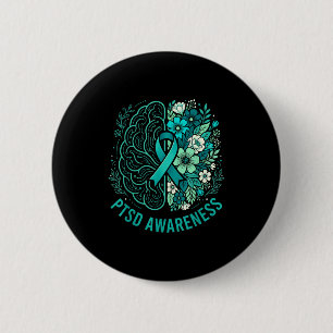 Psychische Gesundheit PTSD-Bewusstsein Gehirn und Button