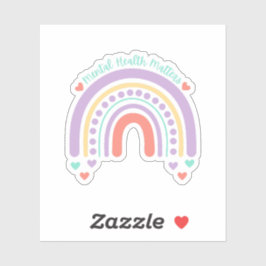 Psychische Gesundheit | Rainbow Peach Candy Aufkleber
