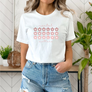 Psychische Gesundheit | Retro Blume Rosa Claro | T-Shirt