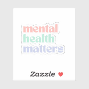 Psychische Gesundheit Retro Quote Pastell Rainbo Aufkleber