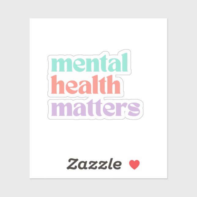 Psychische Gesundheit | Retro Quote Peach Candy Aufkleber (Blatt)