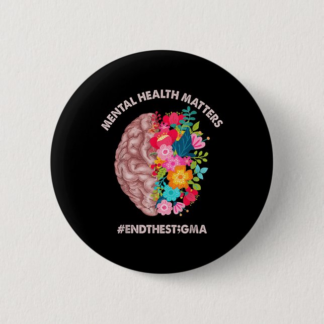 Psychische Gesundheit S Bewusstsein Monat Shirt En Button (Vorderseite)