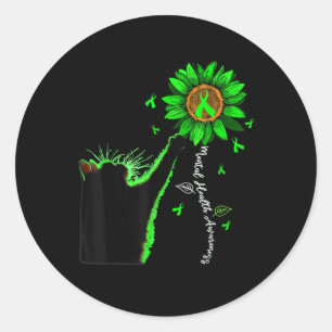Psychische Gesundheit S Blume Bewusstsein Runder Aufkleber