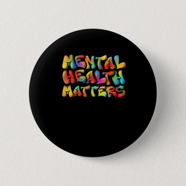 Psychische Gesundheit S Graffiti Sticker Button (Vorderseite)