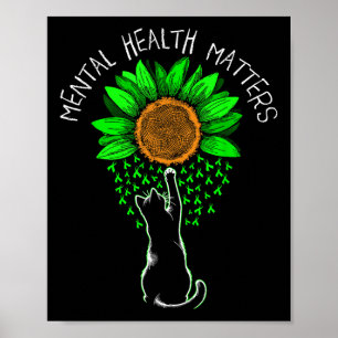 Psychische Gesundheit S Katzenbewusstsein Blume Fr Poster