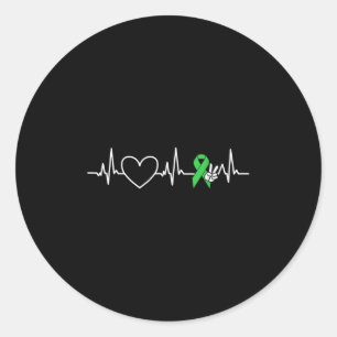 Psychische Gesundheit Shirt Heartbeat Ribbon psych Runder Aufkleber