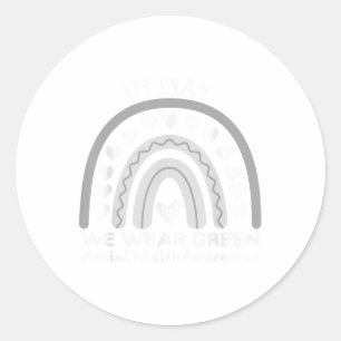 Psychische Gesundheit: Wir tragen grüne Mental Hea Runder Aufkleber