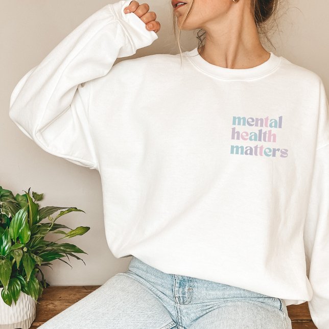 Psychische Gesundheit | Zitat Gemischtes Französis Sweatshirt (Mental Health Matters Sweatshirt | Quote Mixed French Grey | Aesthetic Sweater)