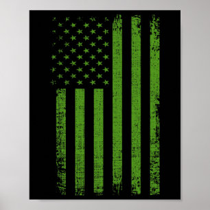Psychische Gesundheitsaufklärung USA-Flagge Grüne  Poster